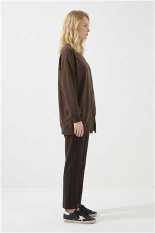 Fermuar Detaylı Tunik 10771 Browni