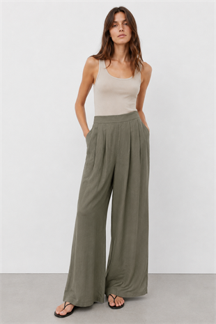 Basic Bol Paça Pantolon 18310 - Koyu Haki