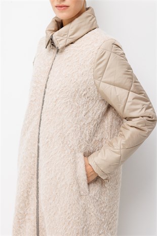 Micca 252585M Angora Doku Kapitone Dolgu Kaban Taş