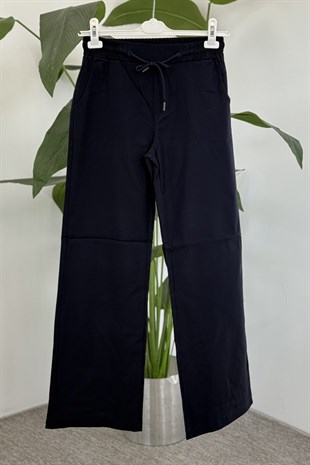 Beli Lastikli Boru Paça Pantolon X-277 - Lacivert