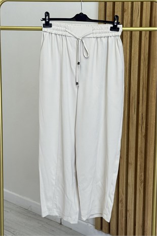 Sentez 5618 Elegance Beli Lastikli Pantolon Taş