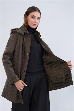 Trenç 5420 Araboy İçi Pelüş Detay Mont - Haki