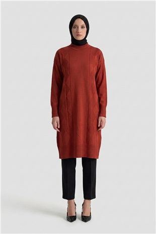 Armine Trend 26KAD406 Baklava Desen Tunik Bordo