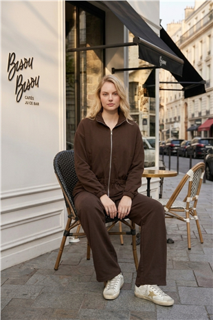 Bel Büzgü Detay Ceket 32575 Browni