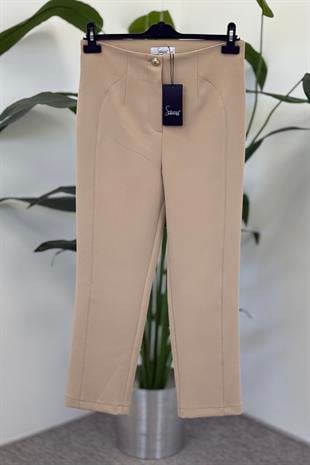Sentez 5603 Milano Boru Paça Pantolon - Bej