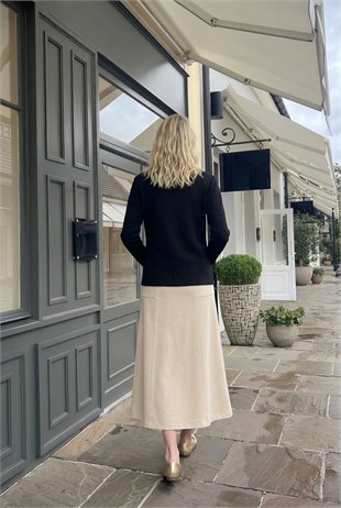 Düğme Detaylı Bluz 36409 Siyah
