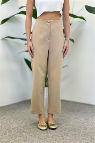 Sentez 5603 Milano Boru Paça Pantolon - Bej