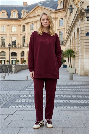 Konik Pantolonlu Burgas Takım 0038442 Bordo