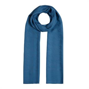 İpekevi 04390 Dört Mevsim Kazayağı Desenli Monogram Şal - İndigo