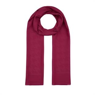 İpekevi 04390 Dört Mevsim Kazayağı Desenli Monogram Şal - Fuşya