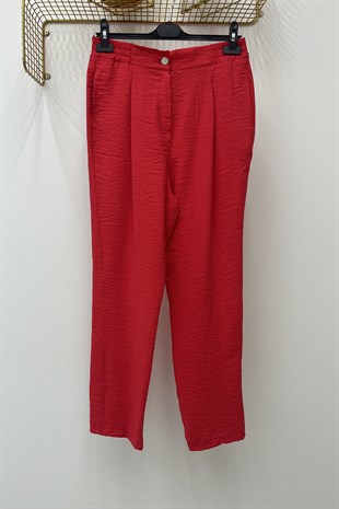 MİSSEMRAMİSS Missemramiss 3511 Naturel Klasik Pantolon - Kırmızı  Pantolon