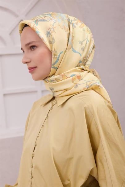 Belli Saf İpek Eşarp 4210D (T) - Sarı