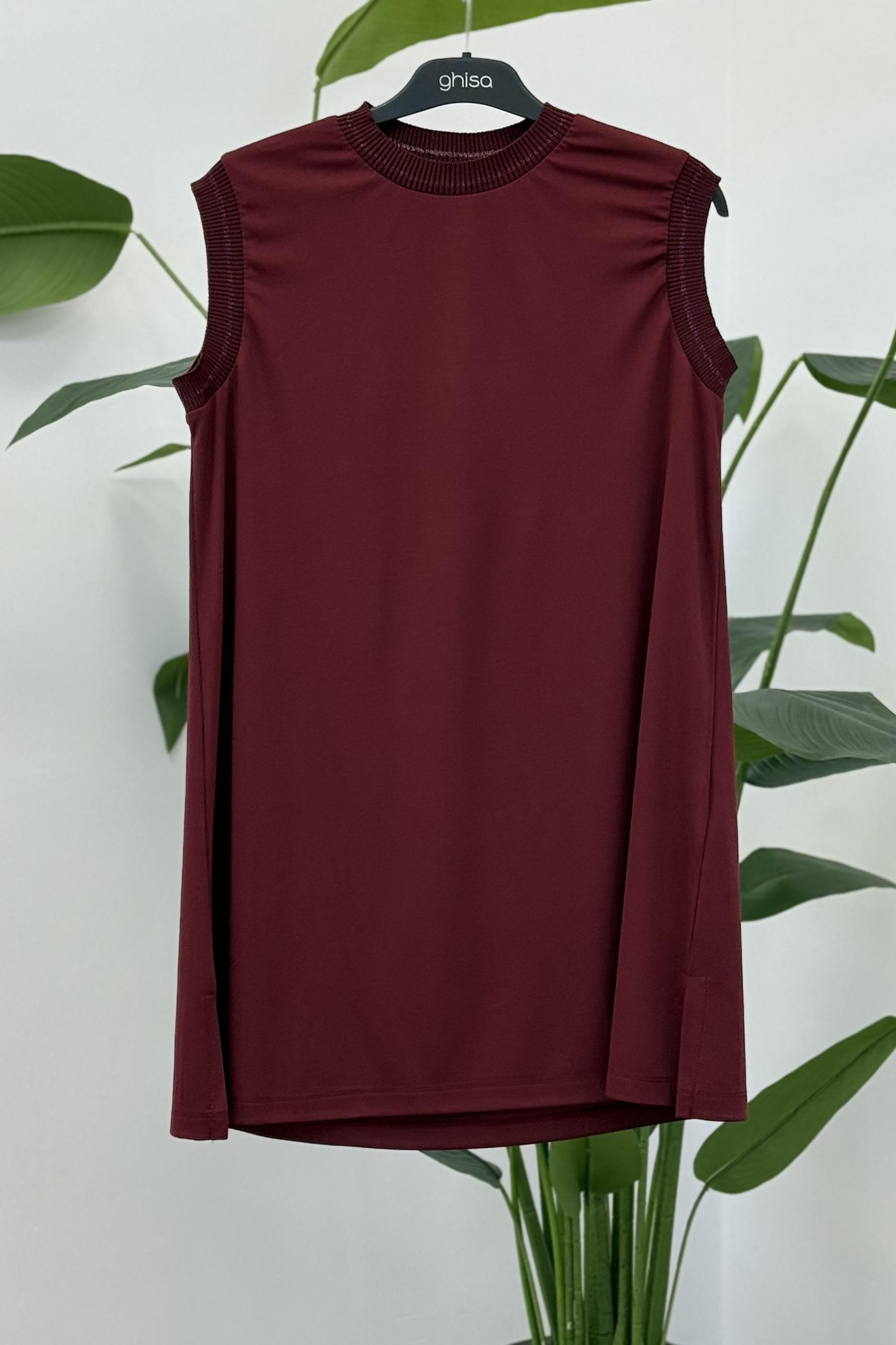 Ghisa 4677 Kolsuz İçlik Tunik - Bordo
