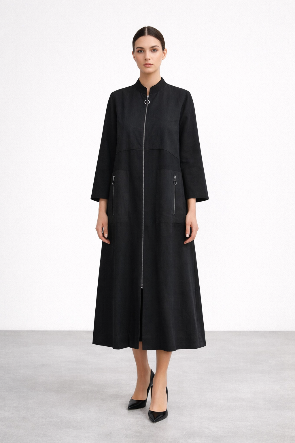 Micca 261839M Kendinden Desenli Ferace - Siyah