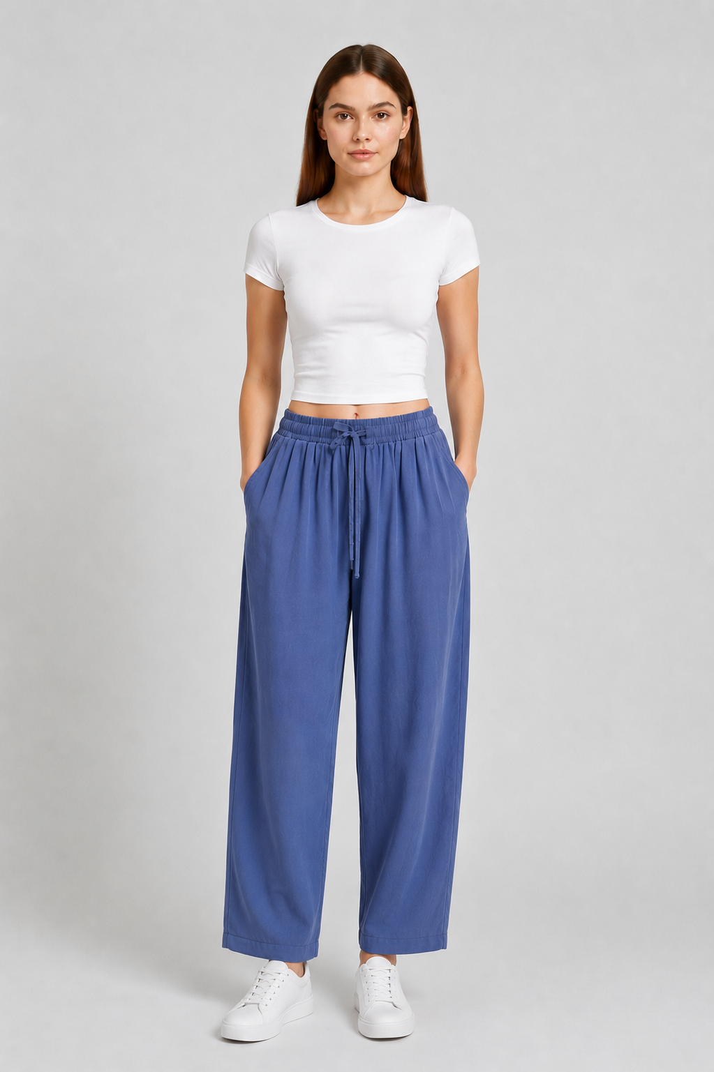 Basic Lastikli Pantolon 1005787 - Mavi
