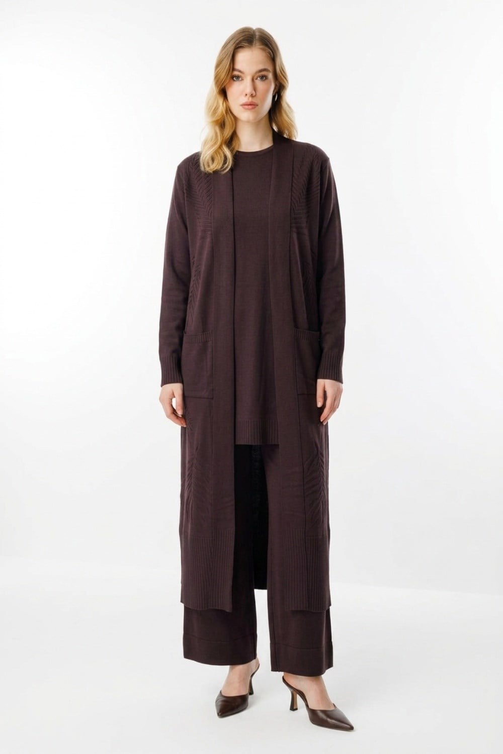 Armine Trend 26KAD601 Basic 3 lü Pantolonlu Takım Kahverengi Takım ARMİNE TREND 