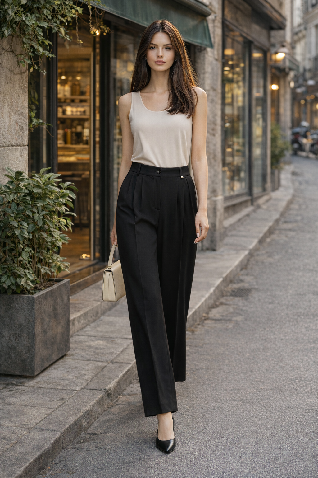 Sentez 5632 Lavinia Pileli Pantolon - Siyah