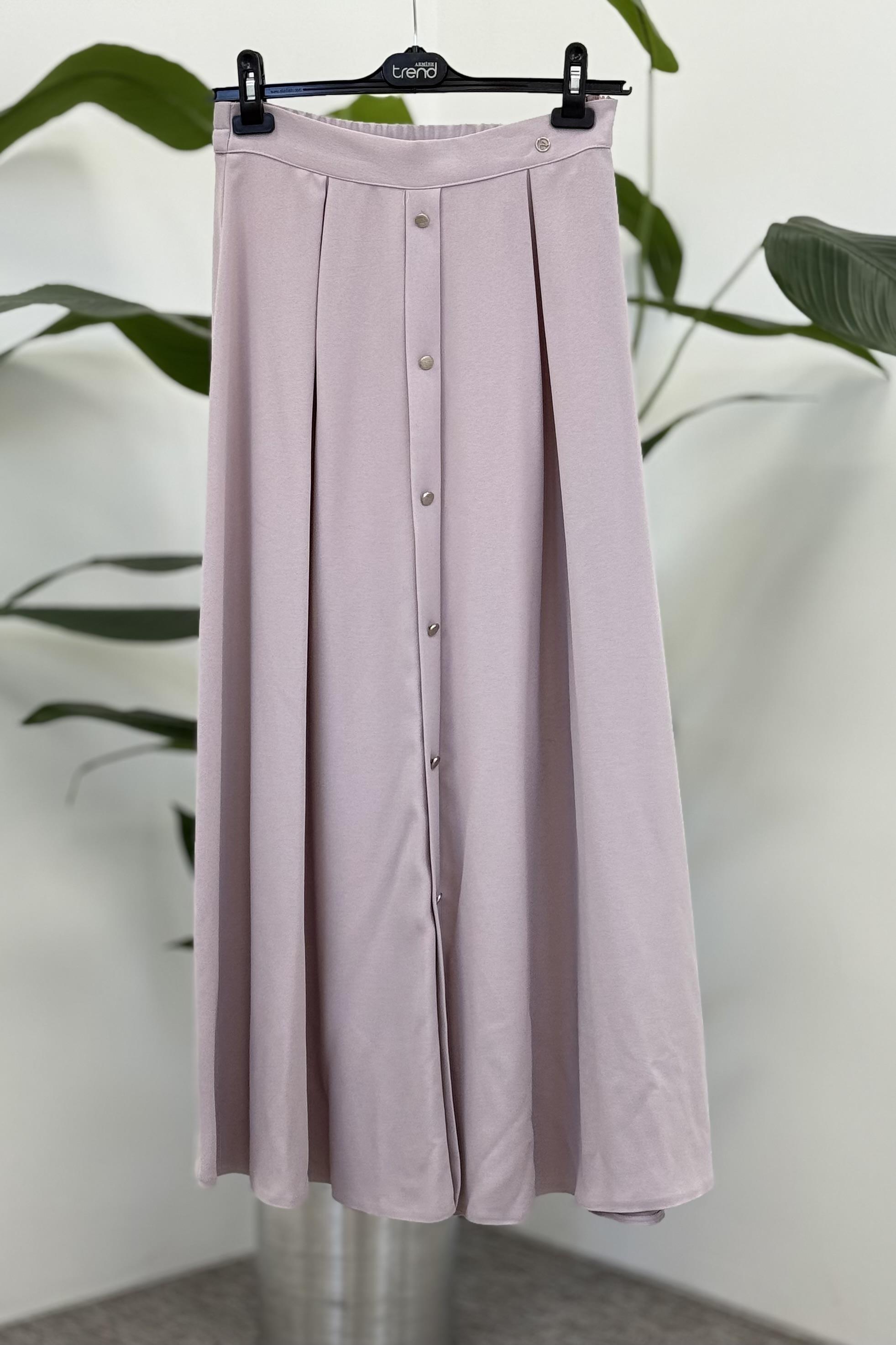 Armine Trend 25YT113 Önden Düğme Görünümlü Etek - Lila