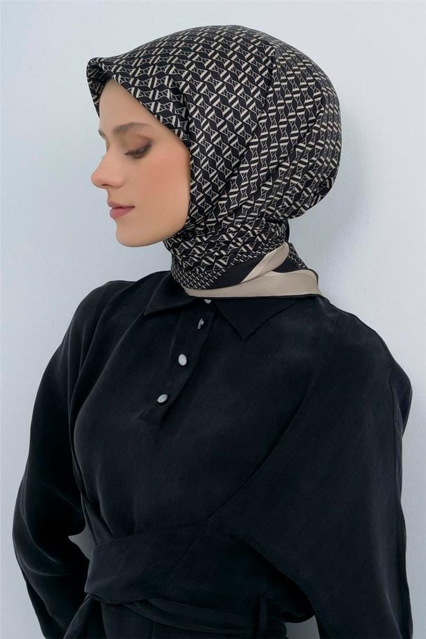 Armine Dj Saf Twill İpek Eşarp 9502D (T) - Siyah