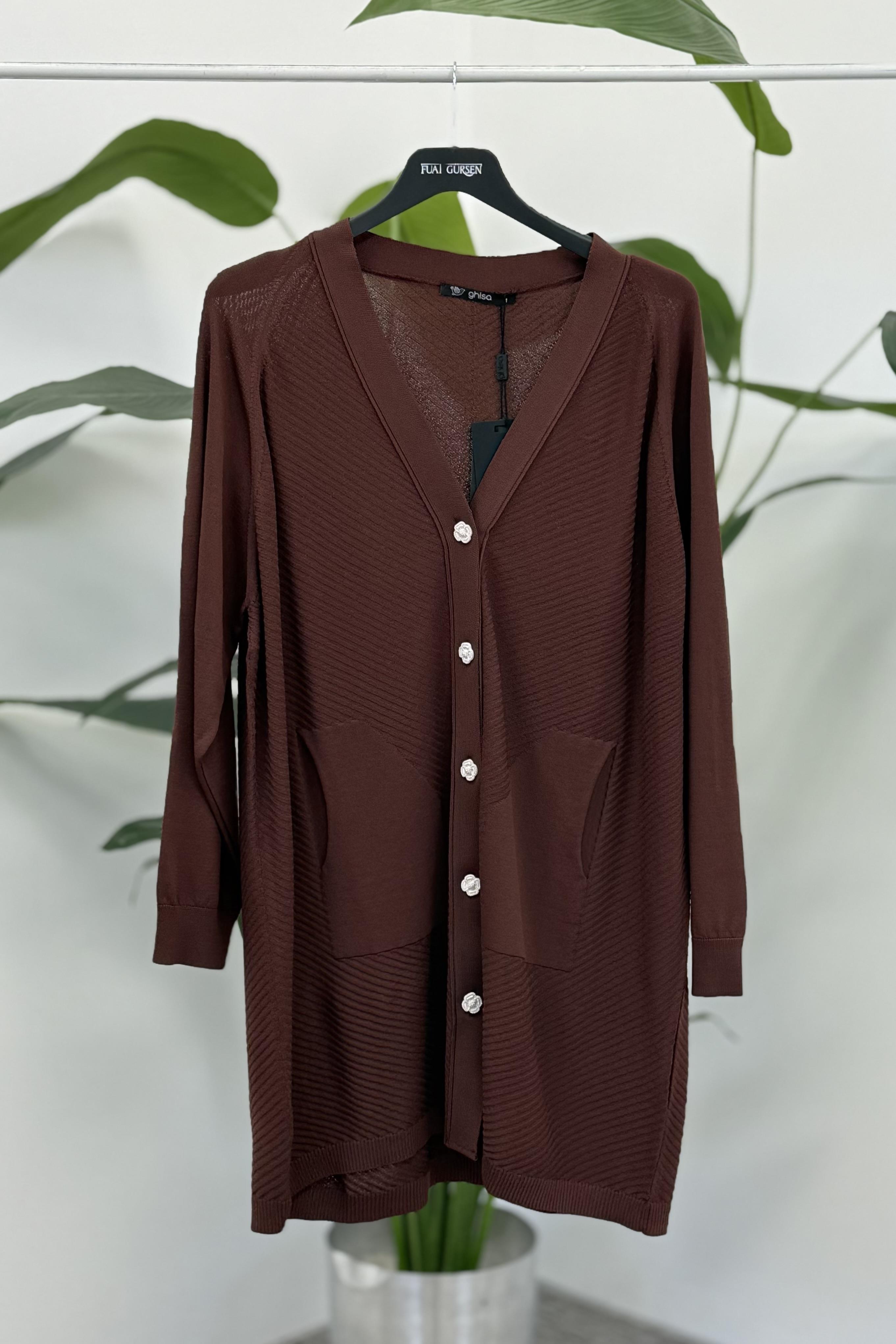 Ghisa 3184 Hırka - Kahve