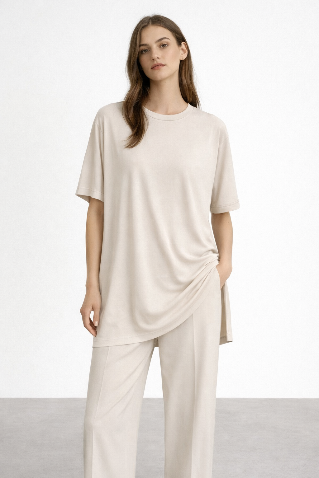 Ceremony 26y161 Kısa Kollu Bambu Bluz - Bej