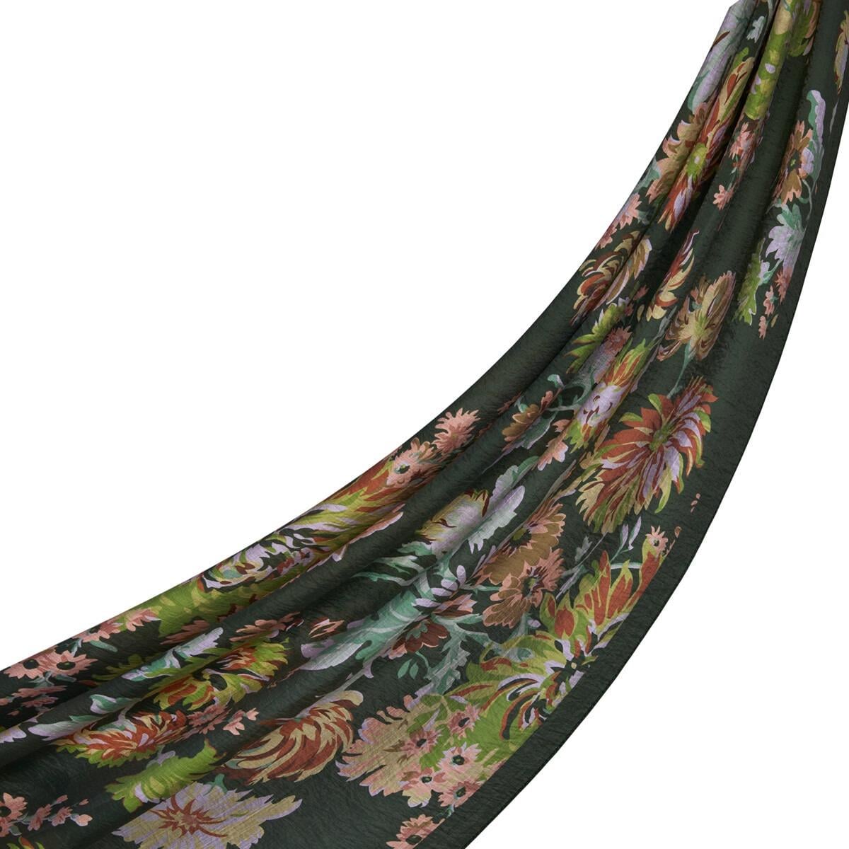 İpekevi 02144 Dört Mevsim Şal - Kahve Yeşil