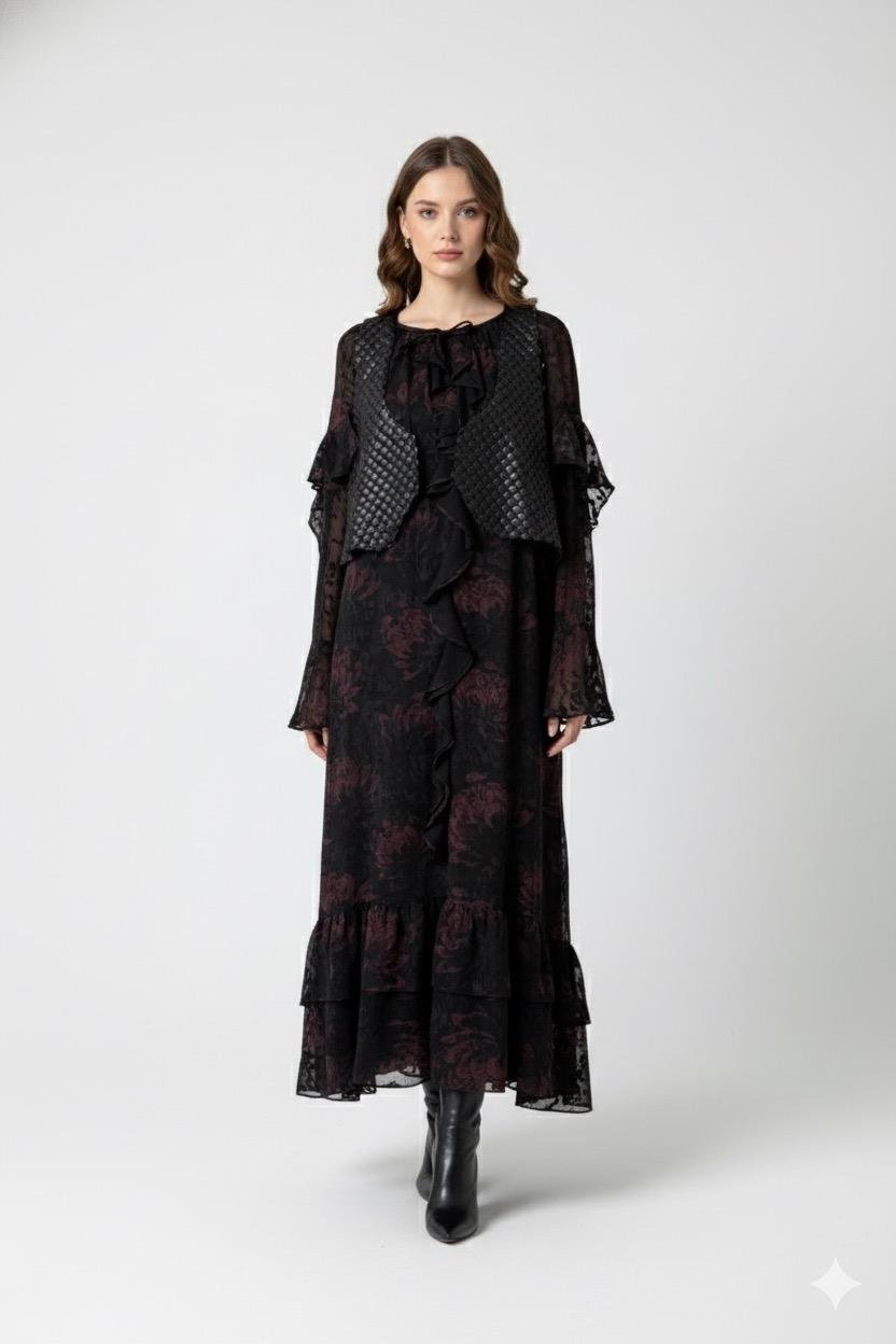 Ghisa 4124 Elbise - Mürdüm