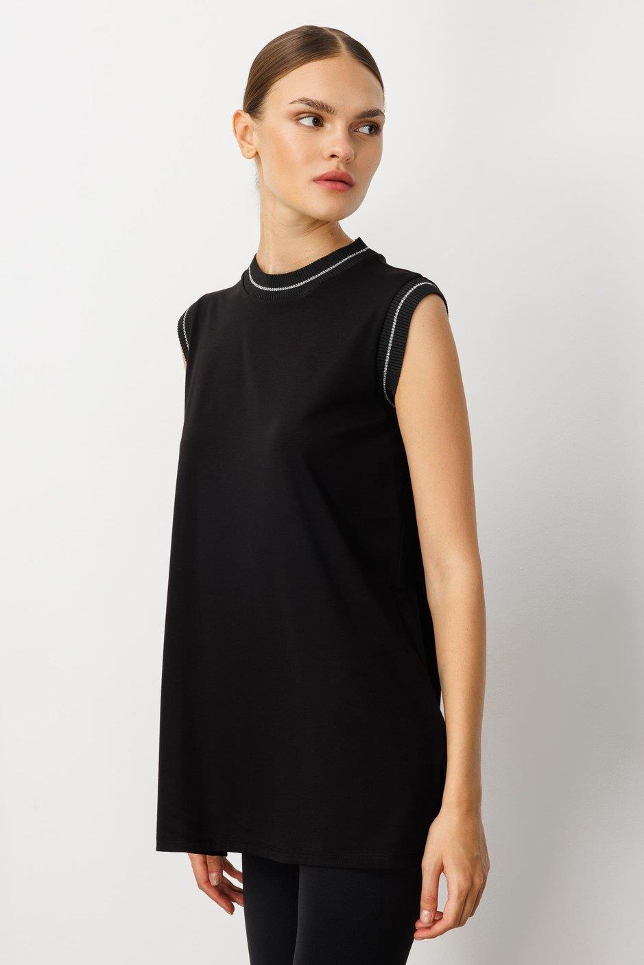 Micca 252404M Sıfır Kol İçlik Tunik - Siyah