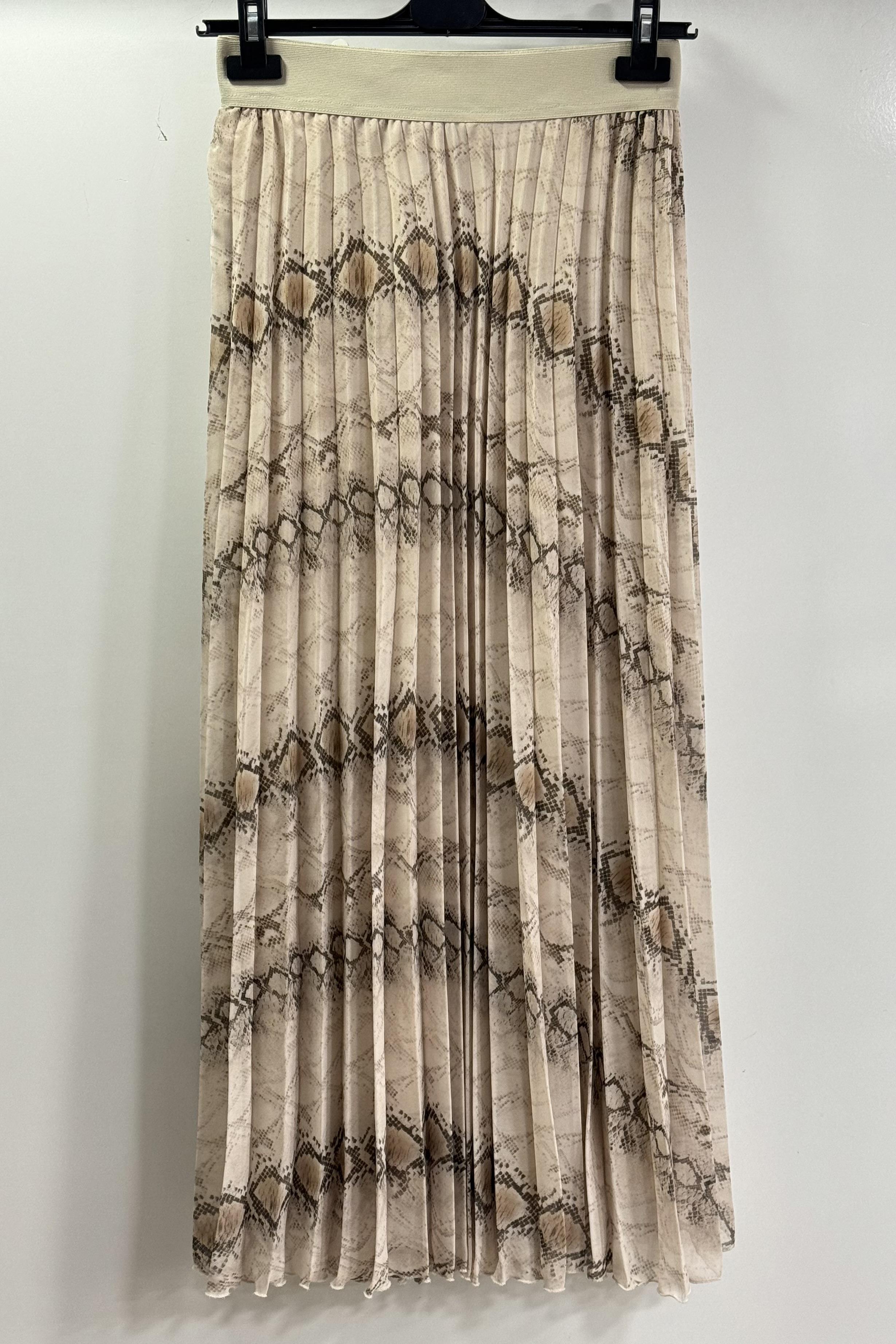 Sentez 5465 Desenli Pilise Etek - Bej