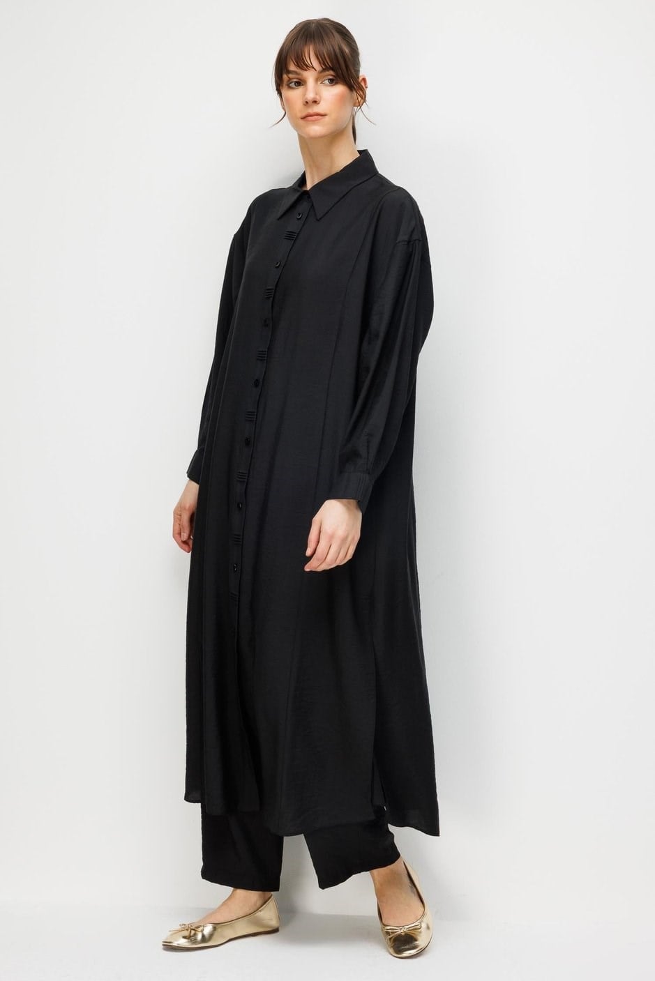 Micca 261575M Patı Elişi Dikiş Detaylı Spor Pantolonlu Takım - Siyah