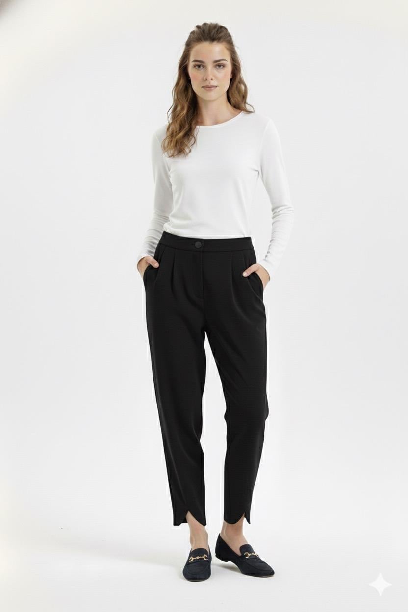 Sentez 5591 Bellis V Paça Pantolon - Siyah