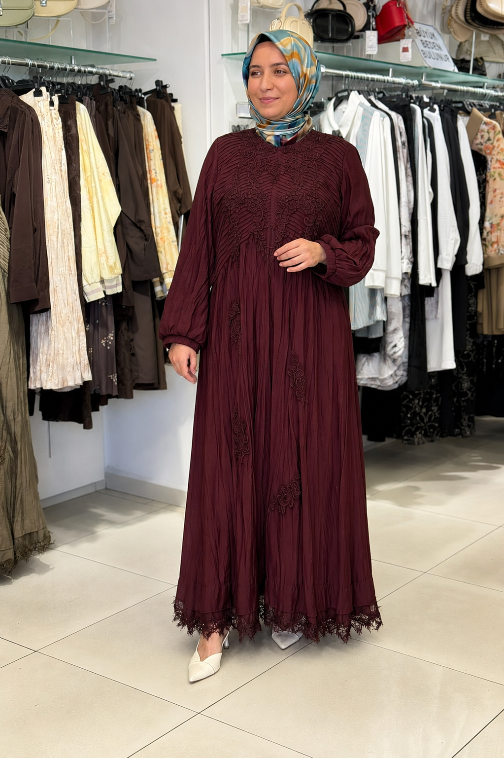 LissMore 6259 Elbise - Bordo