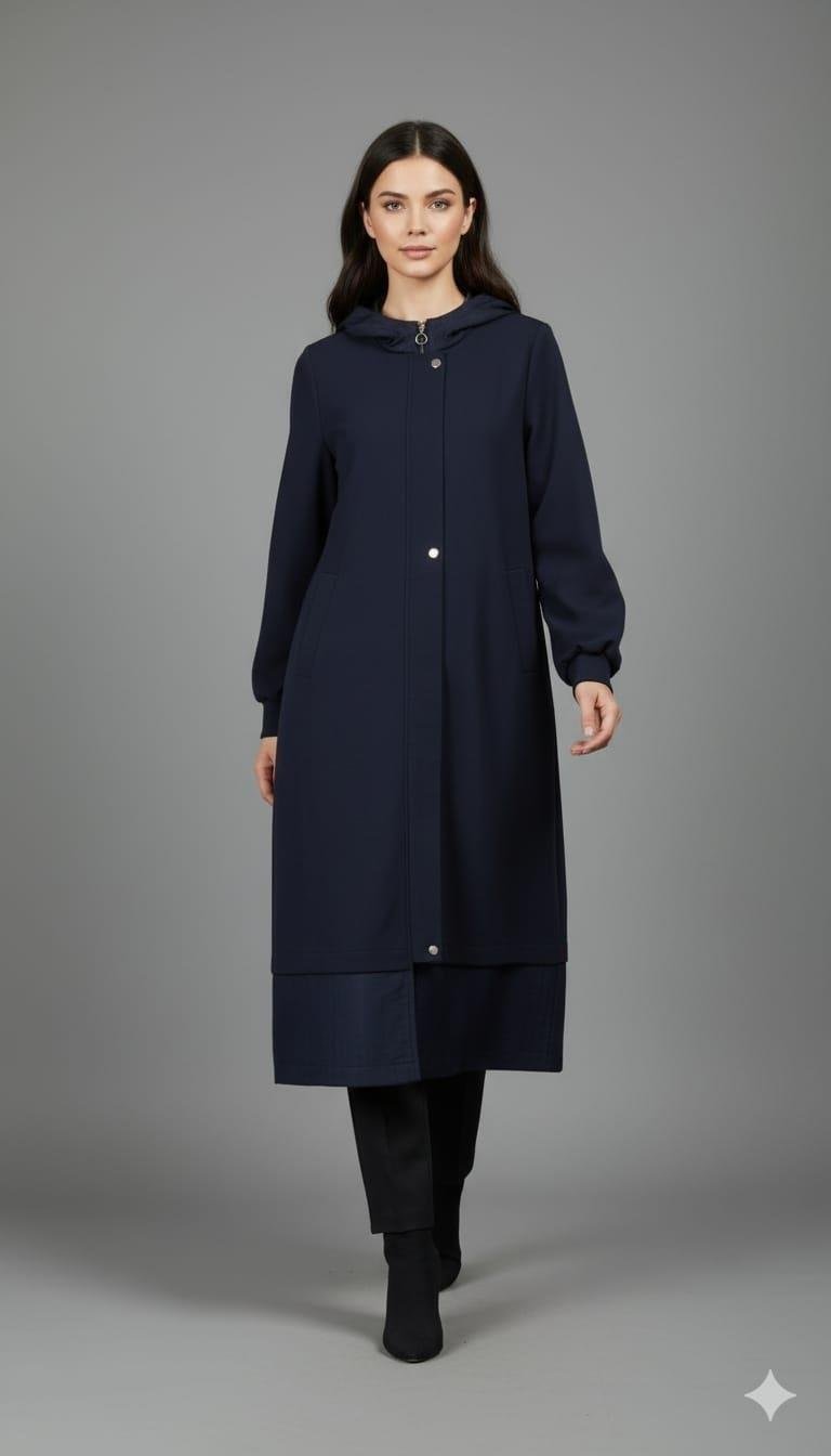 Micca 252539M Sırt Fermuar Detay Kap - Lacivert