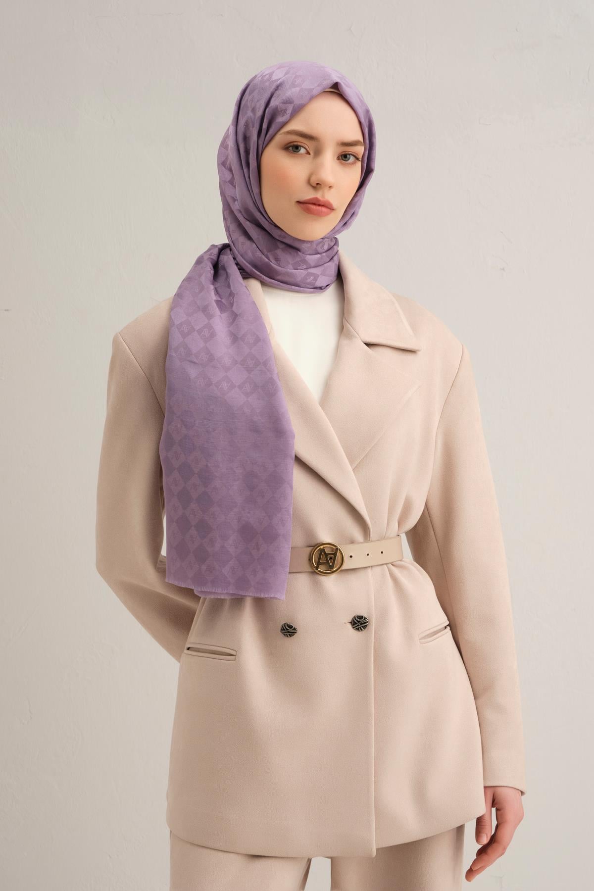 Armine J. İpek Pamuk Şal - Lila