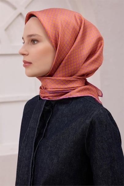 Belli Saf İpek Eşarp 4203D (T) - Turuncu