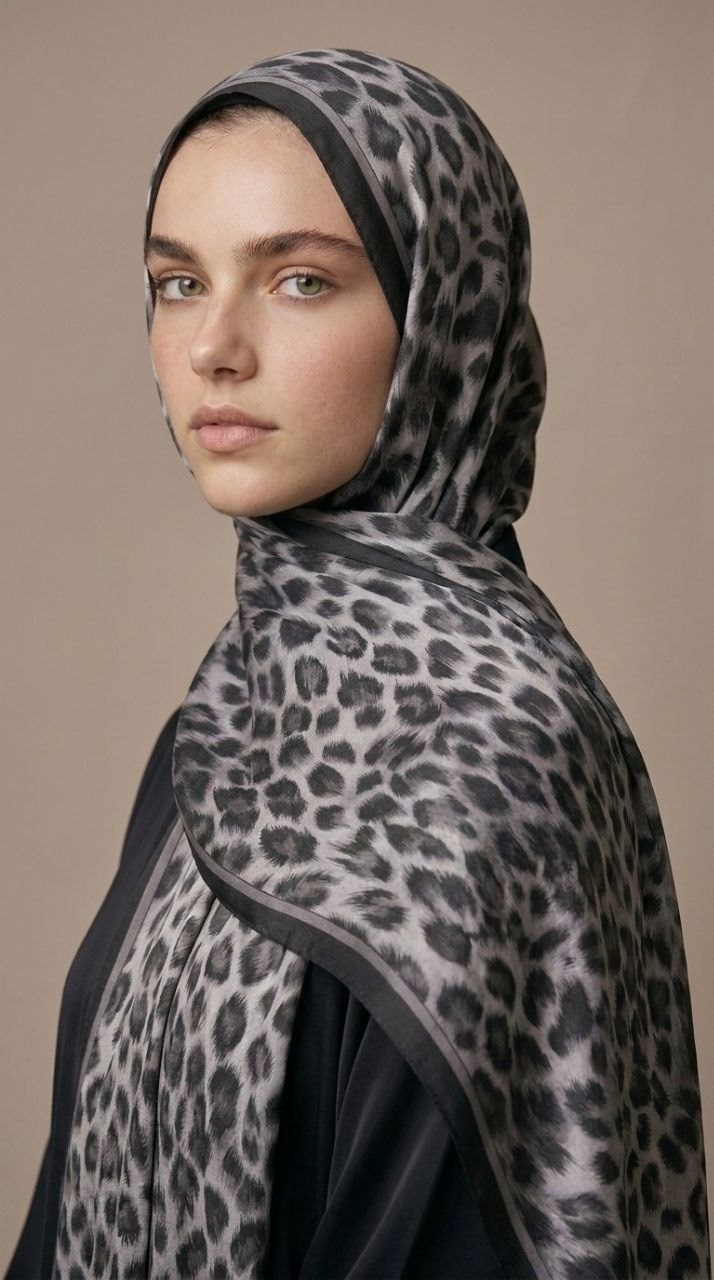 Levidor 39081 Leopar Vella Şal - Siyah Şal LEVİDOR 