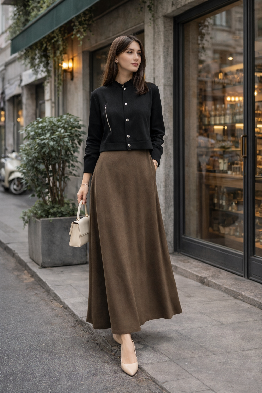 Kloş Etek 18264 - Vizon