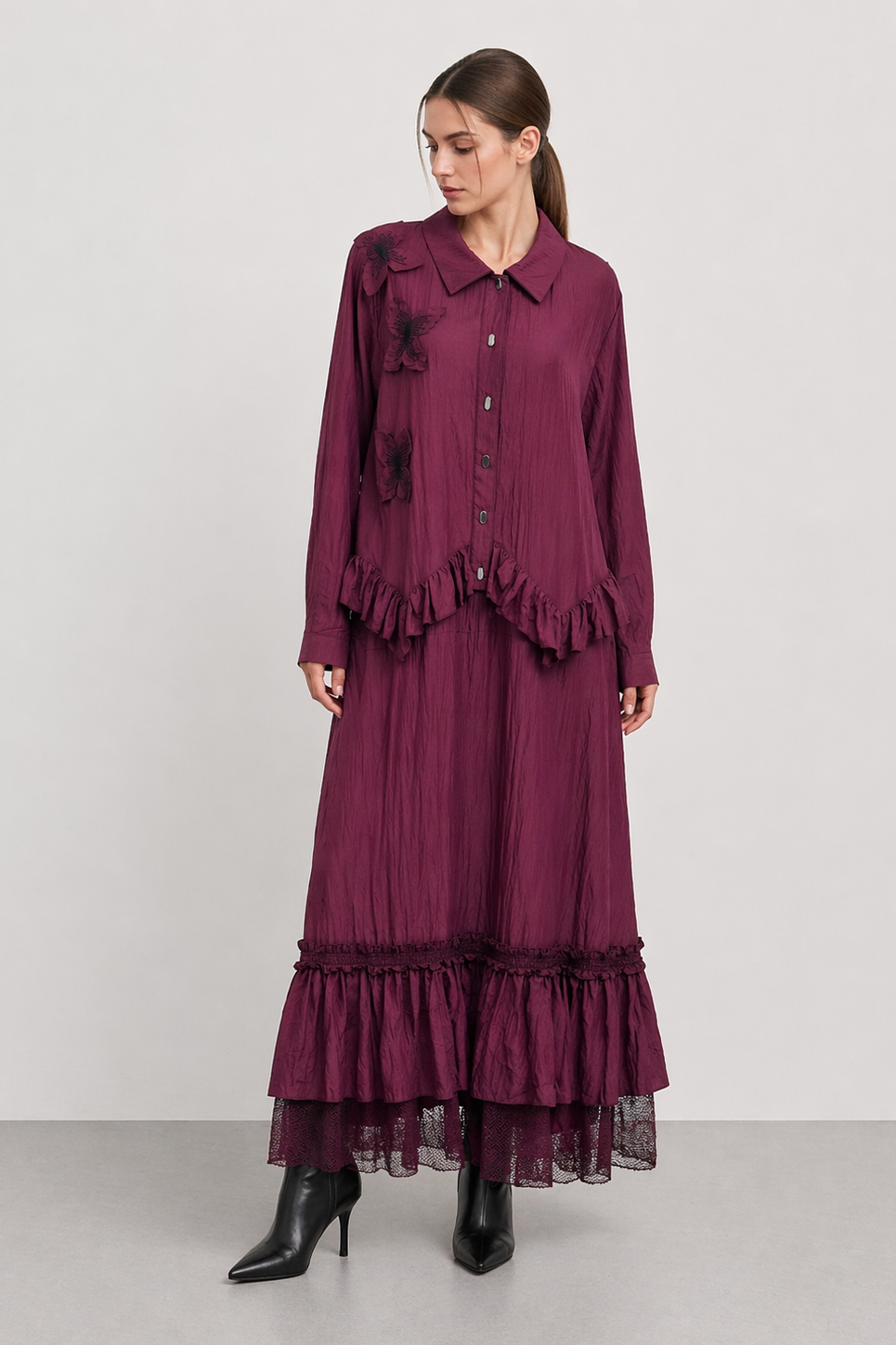 LissMore 1012 Elbise - Bordo