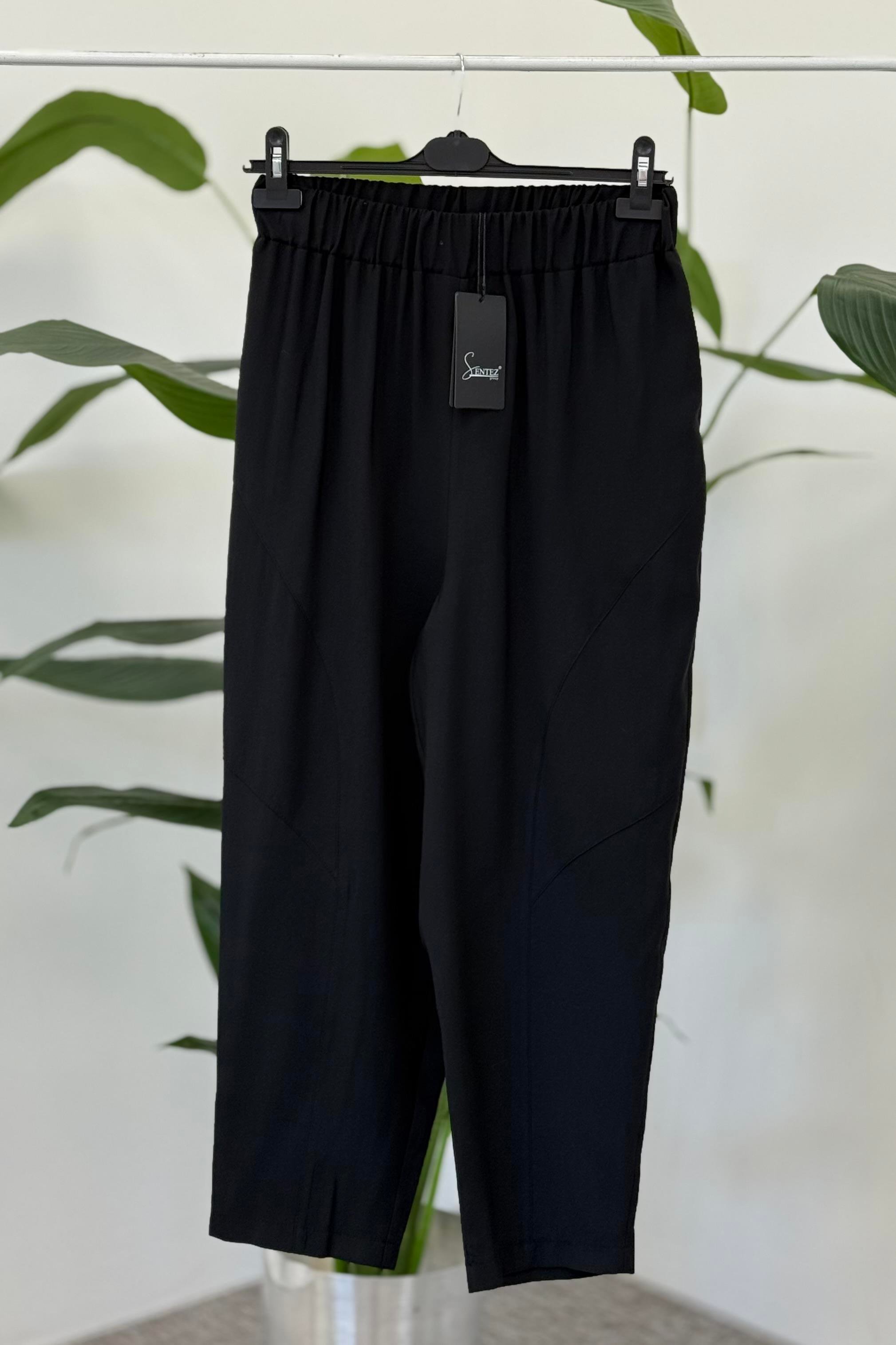 Sentez 5596 Duti Keten Pantolon - Siyah