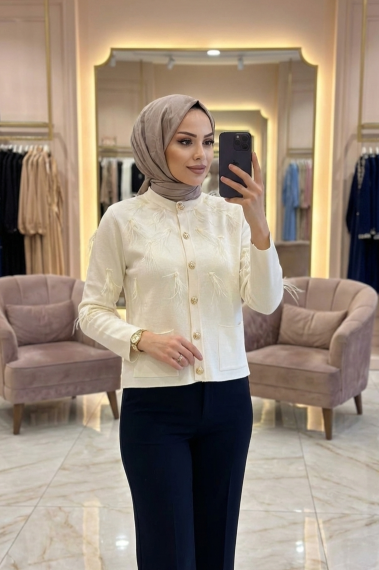 Venöve Hrk0006 Misa Hırka - Ekru