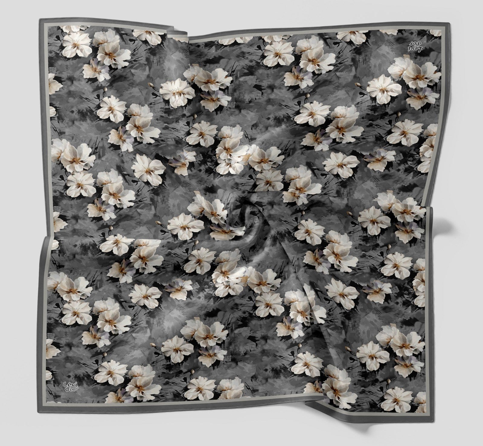 Levidor Çiçek Desen Pamuk Eşarp 29871 - Yeşil