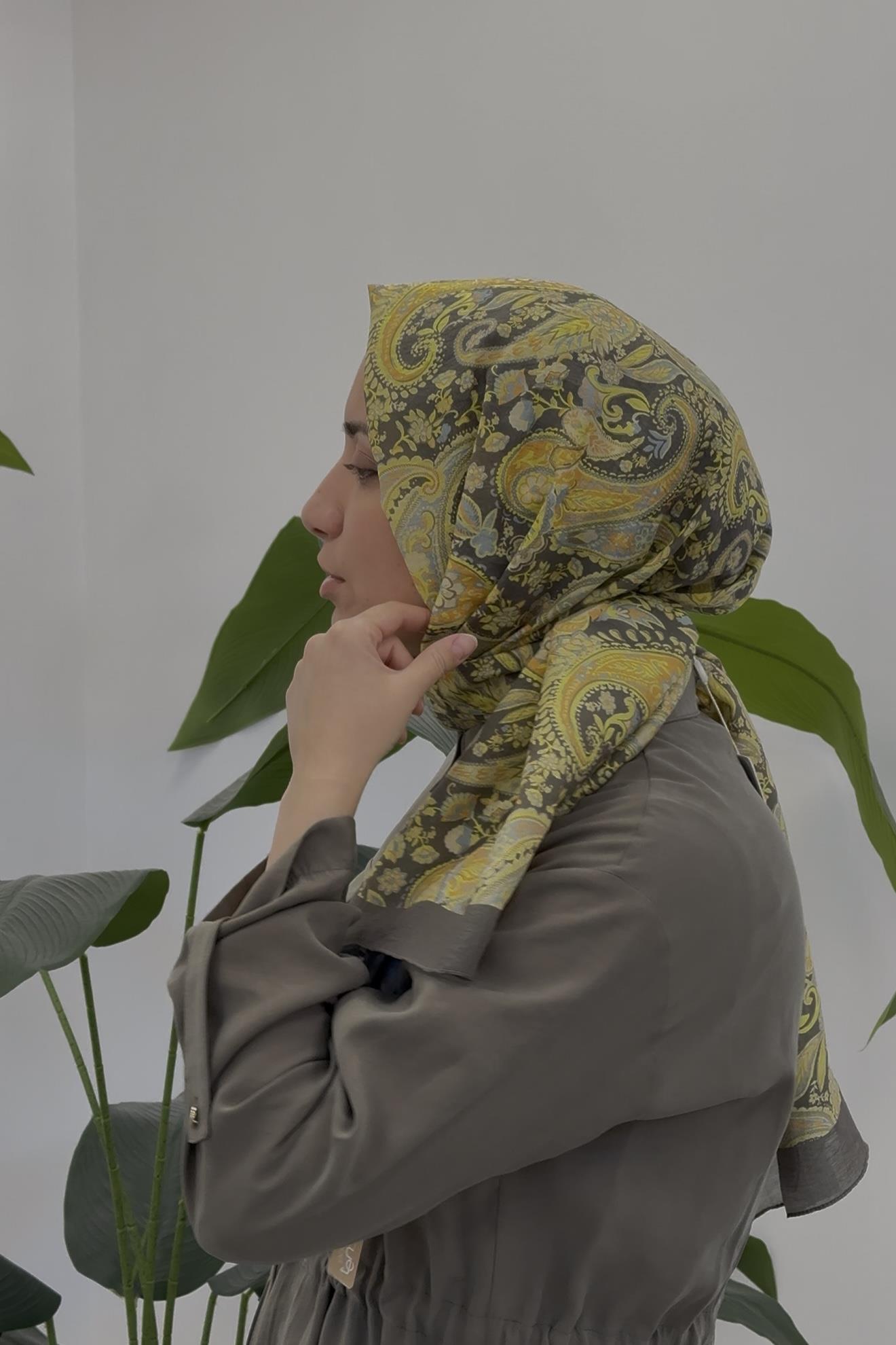 İpekevi 02889 Dört Mevsim Şal - Füme Sarı