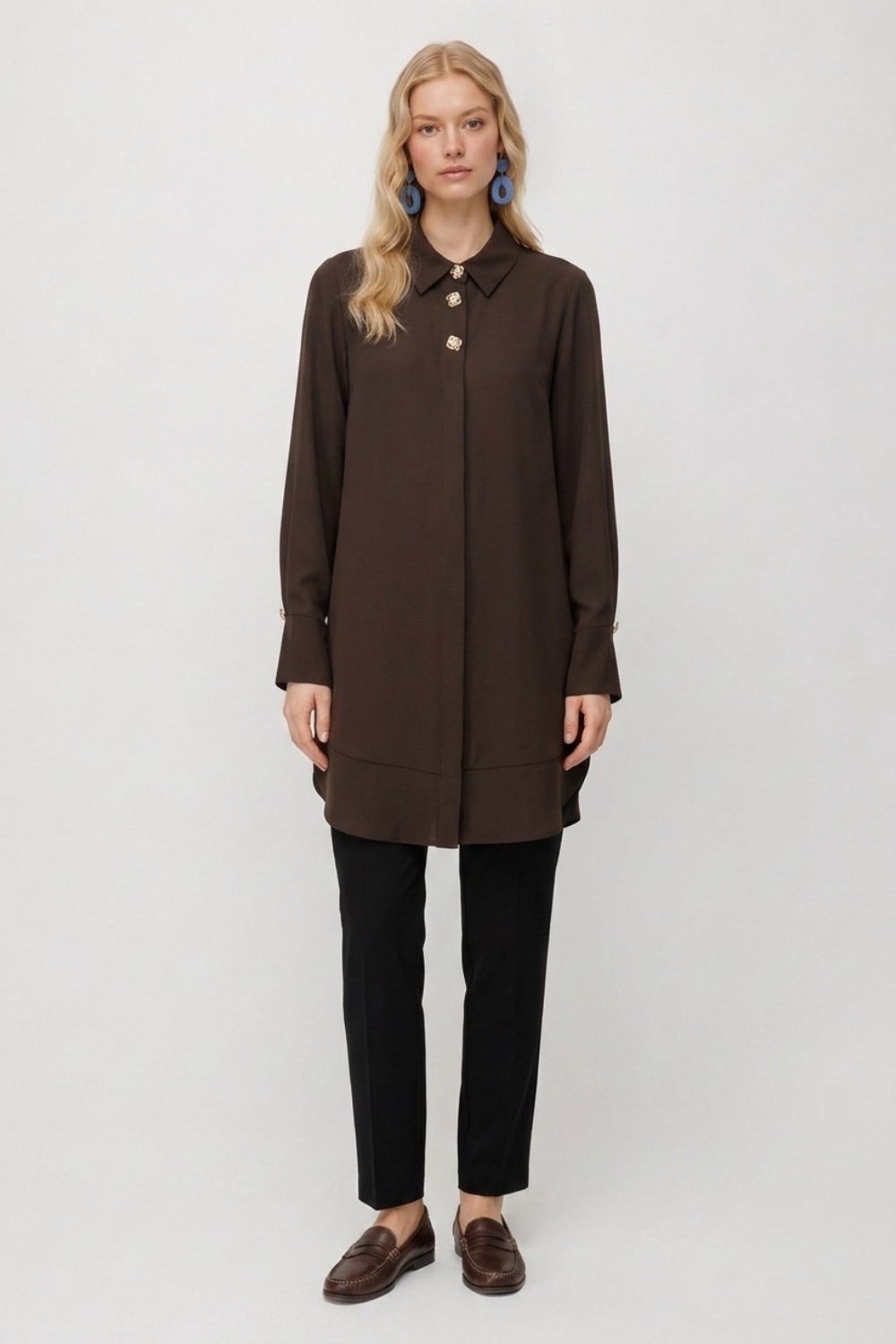 Armine Trend 26KT426 Arm Trend Tunik Kahverengi Tunik ARMİNE TREND 