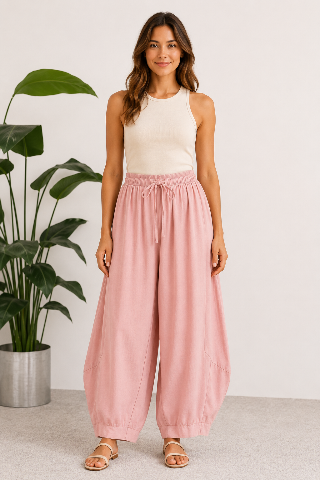 Modal Şalvar Pantolon 1006162 - Pembe