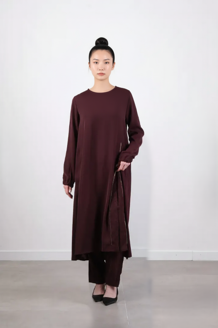 Misswhence 38028 Tunik Takım - Bordo