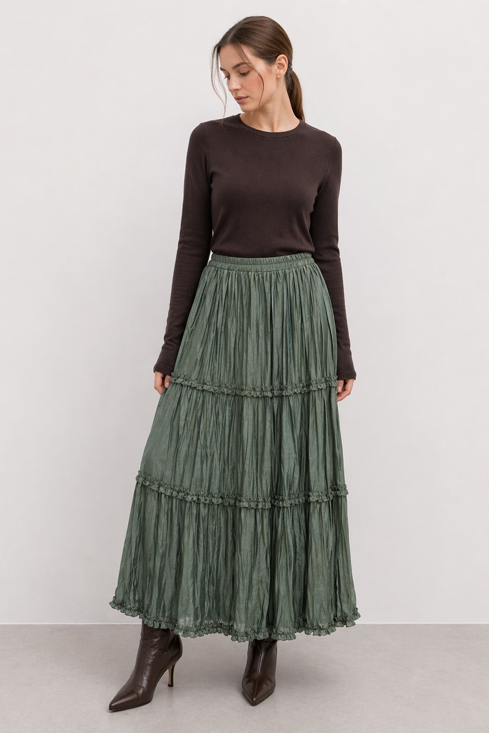 Ceremony 26Y613 Nil Çingene Etek - Yeşil