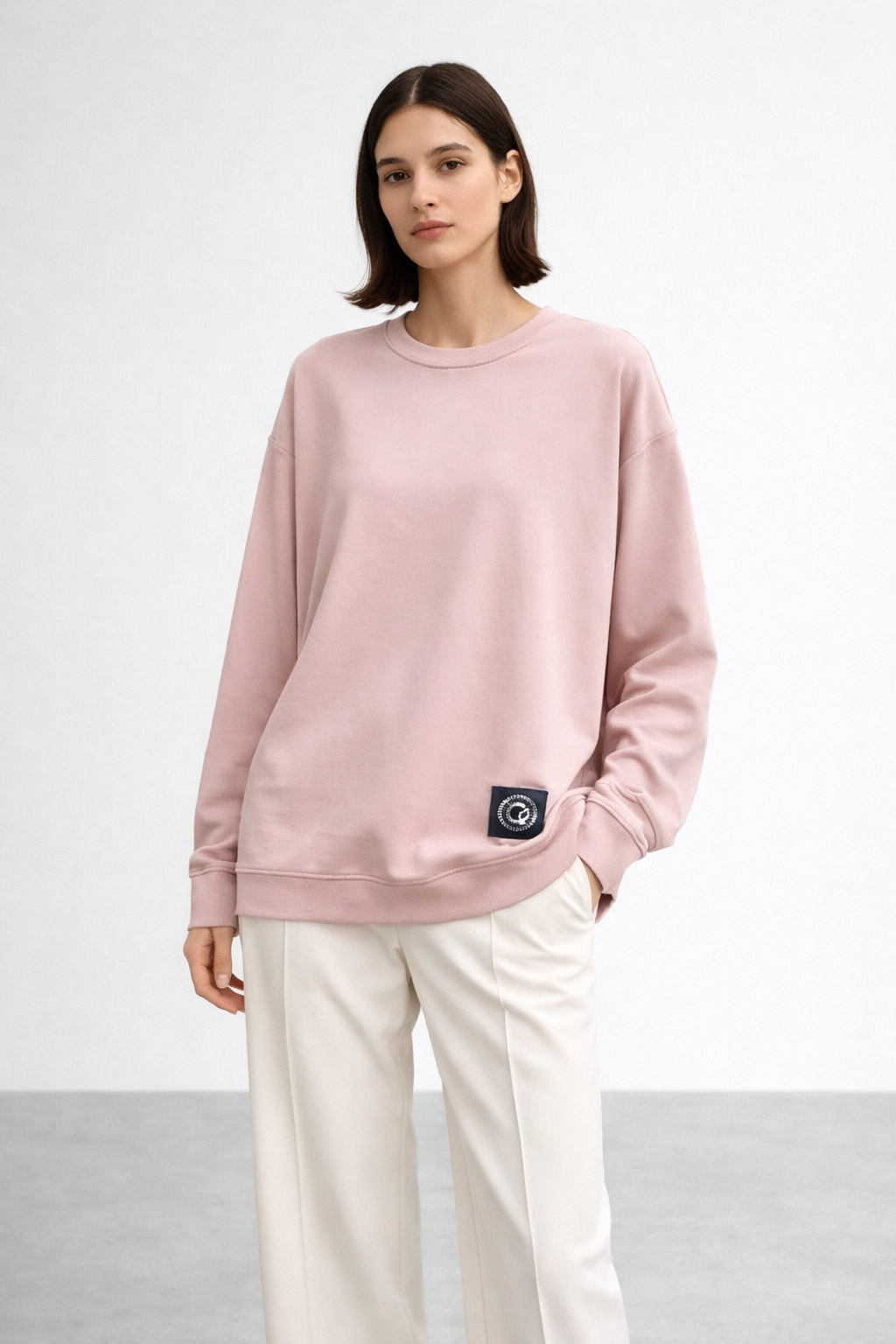 Ceremony 26Y163 Logo I·şlemeli Tencel lyocell Swetshort - Pudra