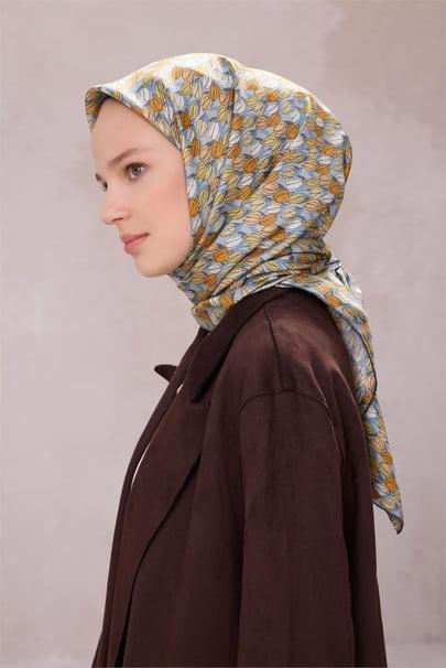 Belli Saf İpek Eşarp 4204D (T) - Turuncu