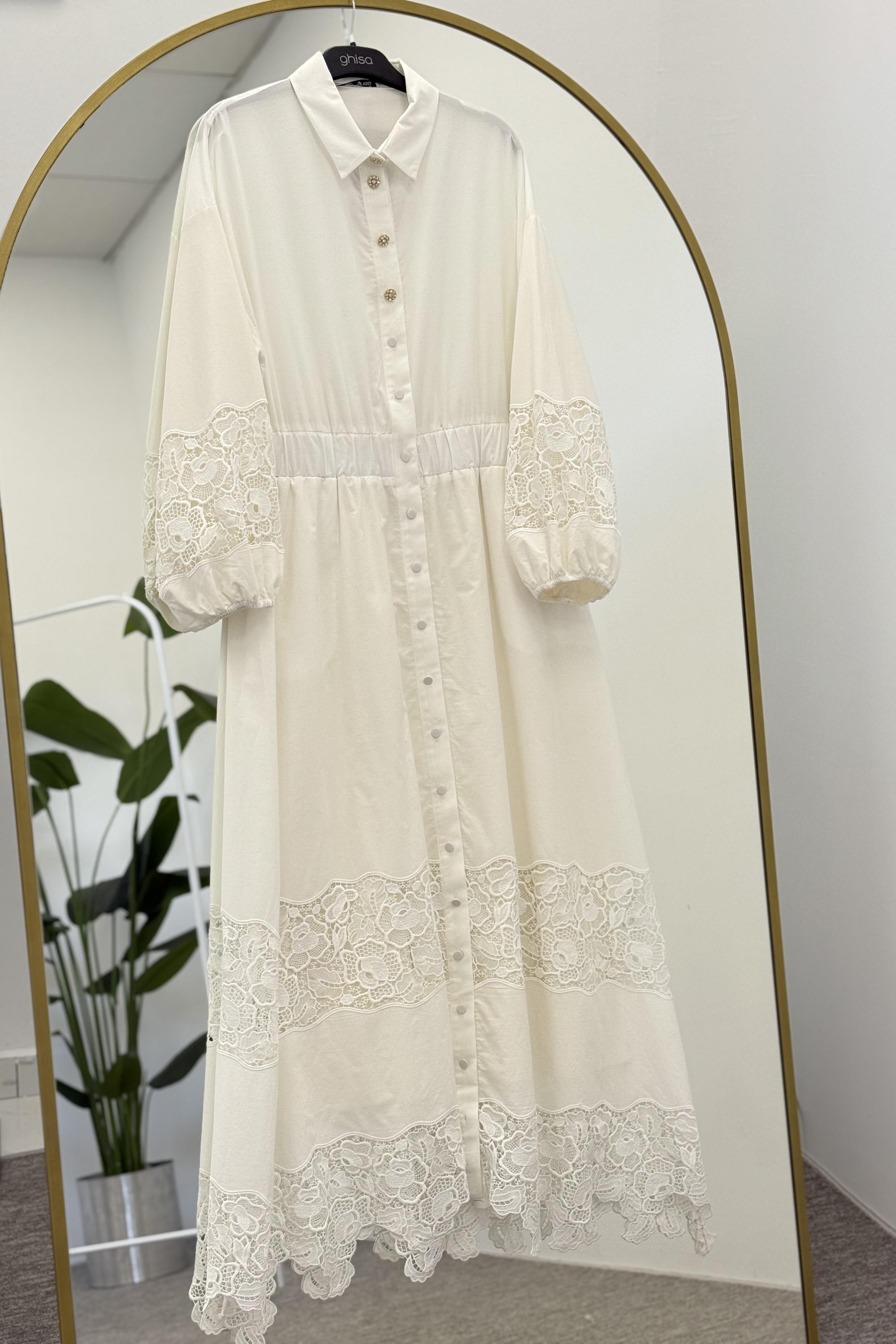 Ghisa 4850 Elbise - Beyaz