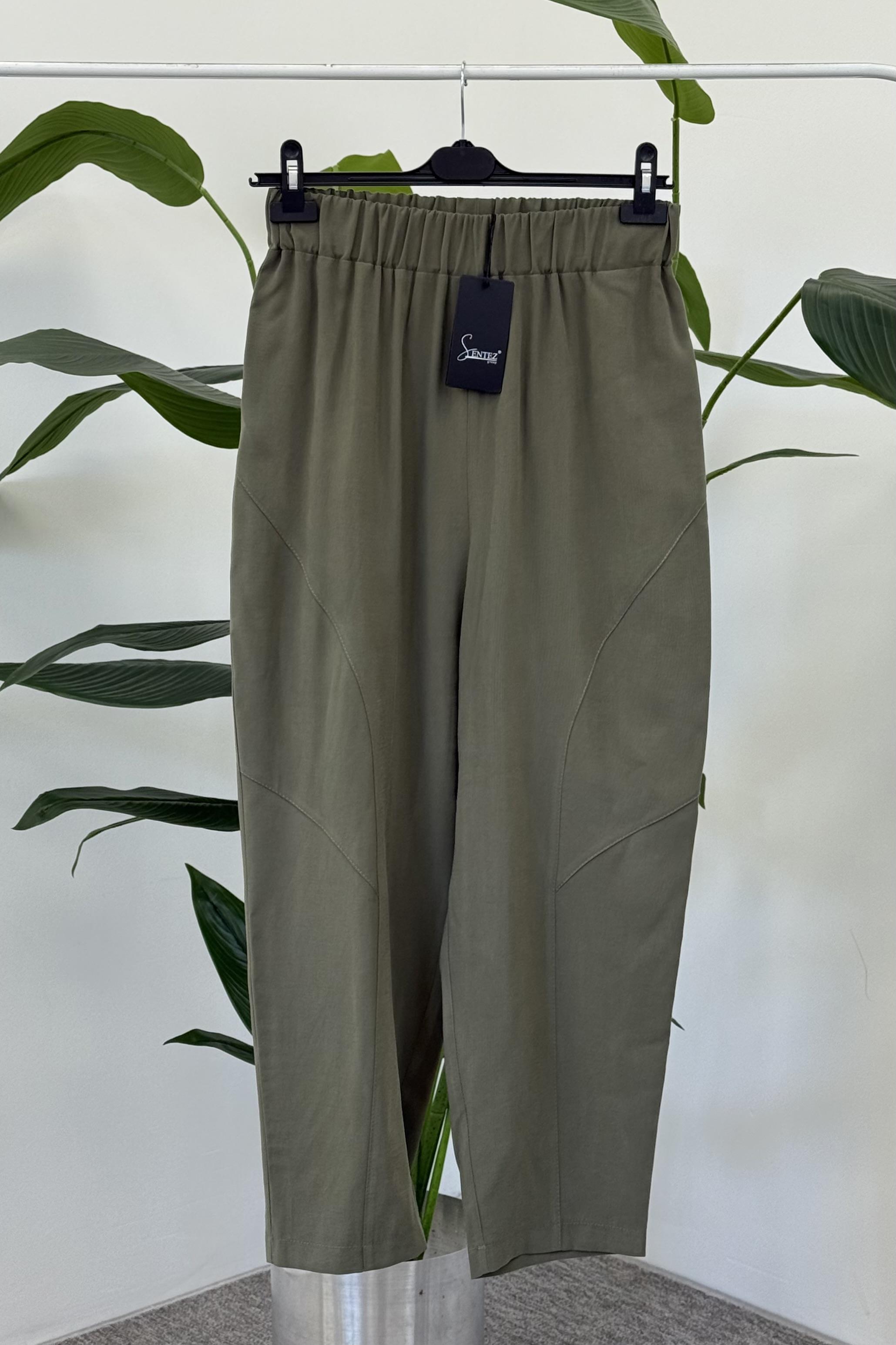 Sentez 5596 Duti Keten Pantolon - Haki